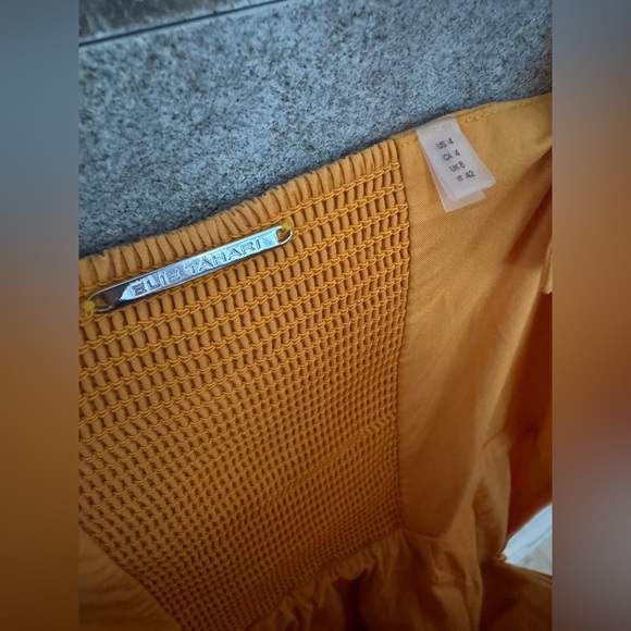 Elie Tahari Yellow Eyelet Square Neck Maxi Dress 4 - Picture 11 of 14